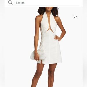 Cult Gaia Cream Halter Sheath Mini Dress